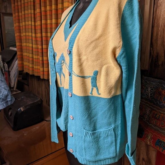 Country Set V-neck vest and Cardigan, size 12-14, blue colors - Picture 4 of 5